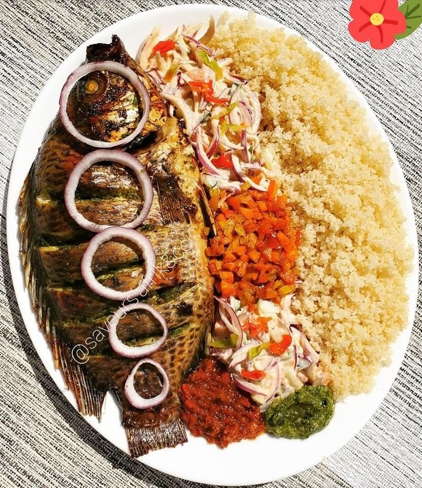 ATCHIÈKÉ : WITH  GRILLED TURKEY